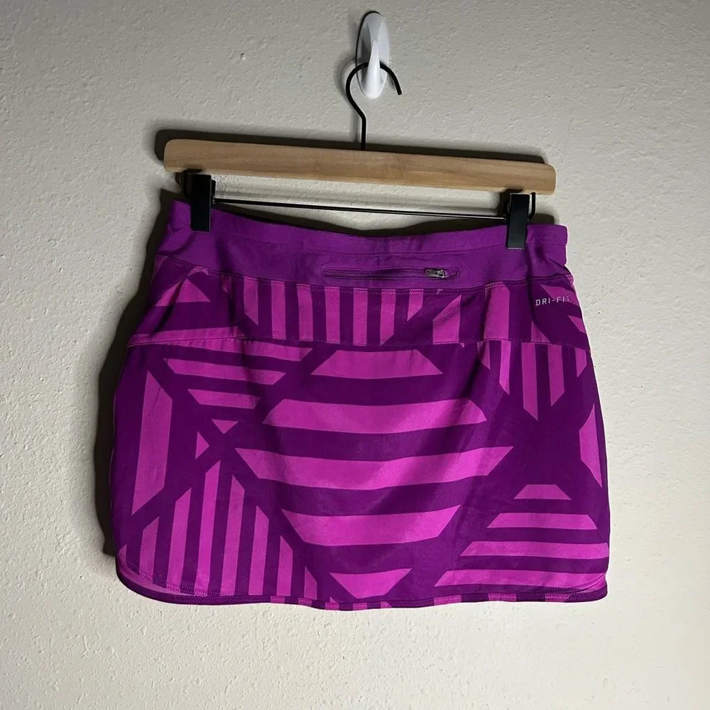 Nike Dri-Fit Purple Stripe Print Athletic Skort Size S